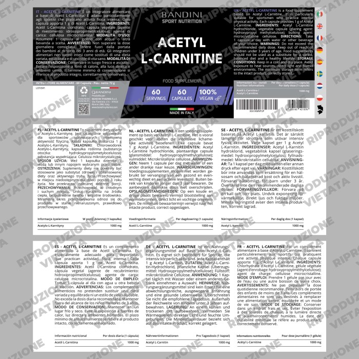 Acetil Carnitina – 60 Cápsulas