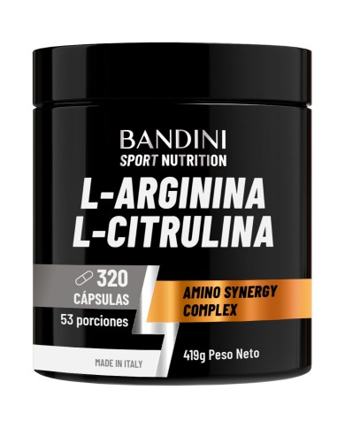 Bandini® - L-Arginina + L-Citrulina malato – 320 Cápsulas